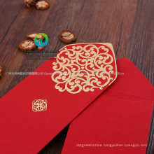 Custom Printing Foil Wedding Card Red Money Envelope